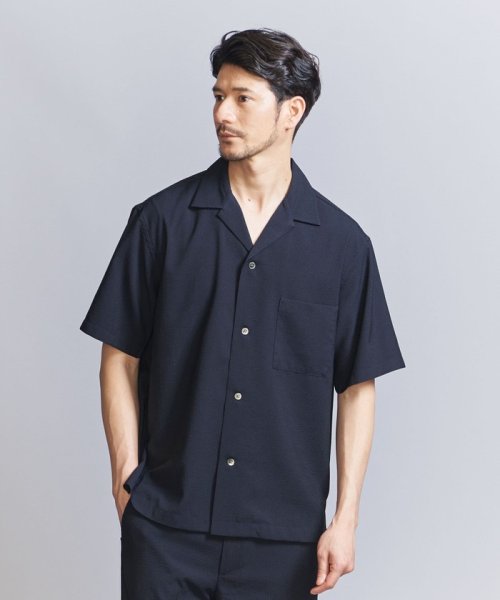 BEAUTY&YOUTH UNITED ARROWS(ビューティーアンドユース　ユナイテッドアローズ)/【WEB限定 WARDROBE SMART】テック シアサッカー オープンカラー シャツ/img01