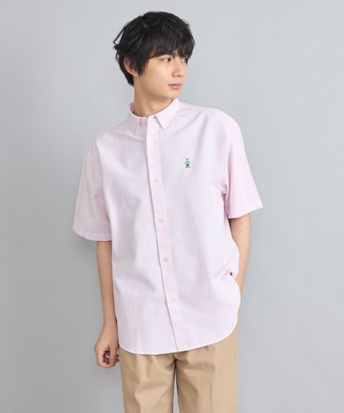 coen(coen)/ワンポイントベア刺繍OXBDストライプ半袖シャツ/img21