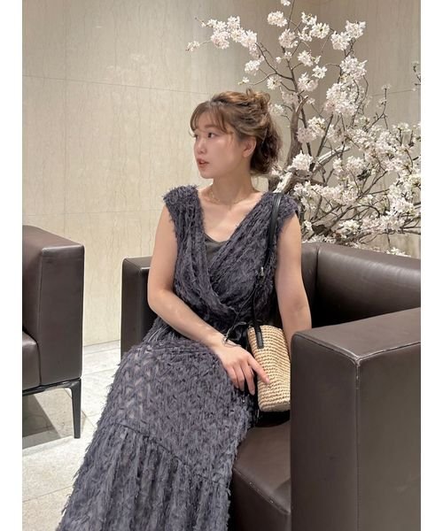 フリンジジャガードカシュクールワンピース【WEB限定カラー/WEB限定00  