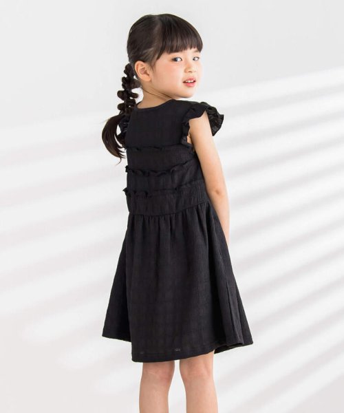 BeBe Petits Pois Vert(ベベ プチ ポワ ヴェール)/シャーリングワンピース(95~150cm)/img02