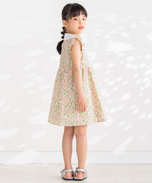 BeBe Petits Pois Vert(ベベ プチ ポワ ヴェール)/サッカー花柄襟付きワンピース(95~150cm)/img02