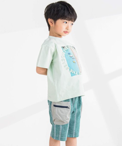 BeBe Petits Pois Vert(ベベ プチ ポワ ヴェール)/ストライプダンガリーハーフパンツ(95~150cm)/img03