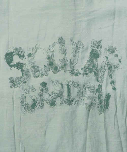 ScoLar(スカラー)/花×ネコロゴプリント シアーフードシャツ/img18