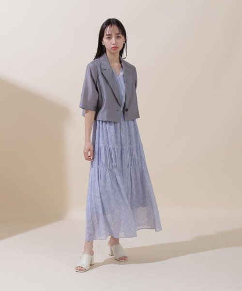 JILL by JILL STUART(ジル バイ ジル スチュアート)/プリントティアードワンピース　WEB限定カラー:ネイビー/img12