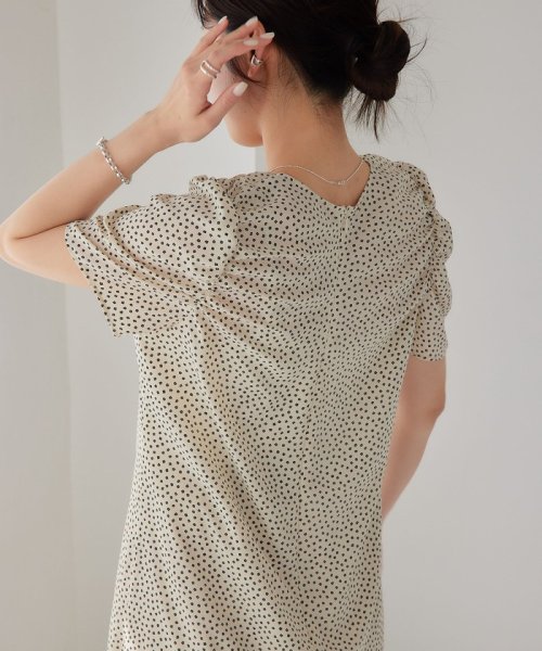 ＜EMMEL REFINES＞EM コバナプリント シャーリング ワンピース 