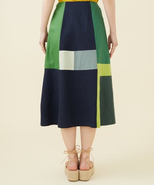 グリーンパッチワークスカート model