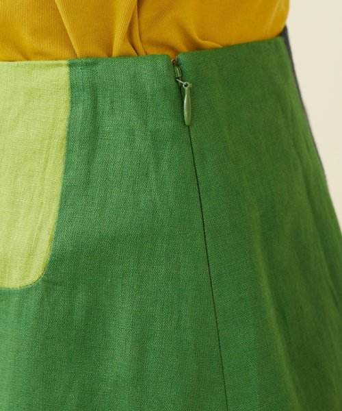 グリーンパッチワークスカート model