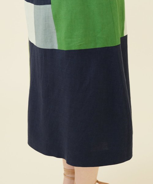 グリーンパッチワークスカート model