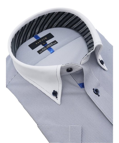 TAKA-Q(タカキュー)/ノーアイロンストレッチ スタンダードフィット ボタンダウン半袖ニットシャツ 半袖 シャツ メンズ ワイシャツ ビジネス ノーアイロン 形態安定 yシャツ 速乾/img01