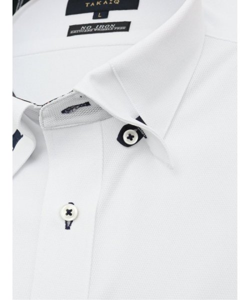 TAKA-Q(タカキュー)/ノーアイロンストレッチ スタンダードフィット ボタンダウン半袖ニットシャツ 半袖 シャツ メンズ ワイシャツ ビジネス ノーアイロン 形態安定 yシャツ 速乾/img04