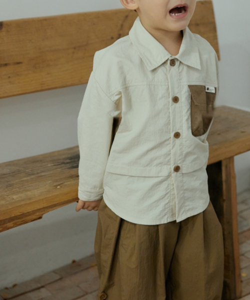 aimoha(aimoha（アイモハ）)/【aimoha－KIDS－】子供服 胸ポケット付きシャツ＋パンツ上下セットアップ/img01