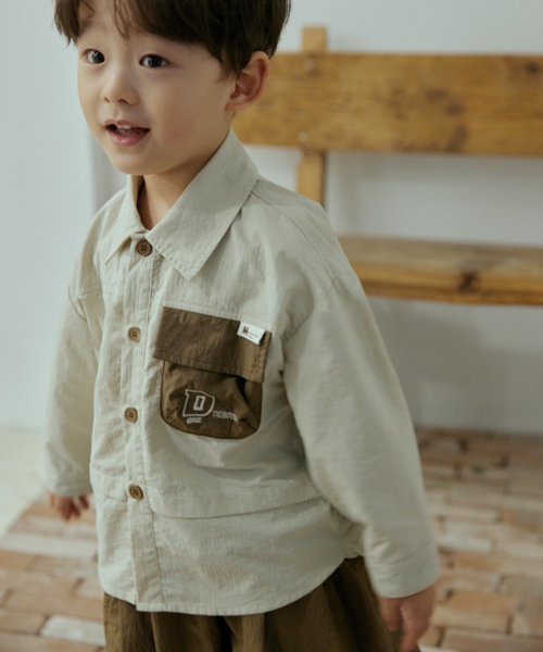 aimoha(aimoha（アイモハ）)/【aimoha－KIDS－】子供服 胸ポケット付きシャツ＋パンツ上下セットアップ/img02