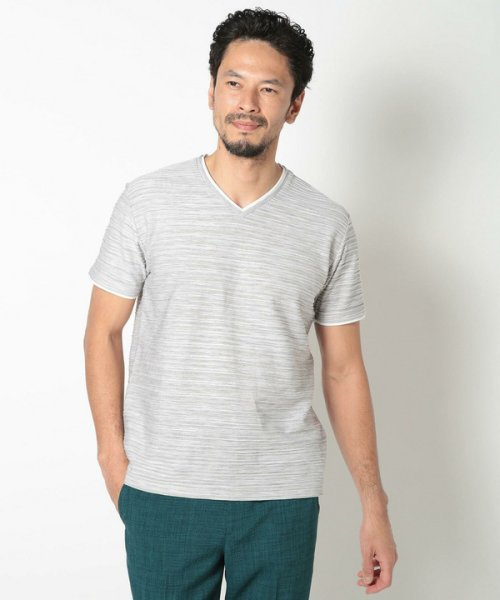 Men's Bigi(メンズビギ)/吸水速乾(ABS加工)スラブタックVネックカットソー/img06