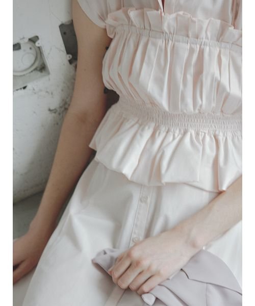 Sustainableビスチェコンビシャツワンピース 予めご了承ください 総丈 バスト 75cm ウエスト