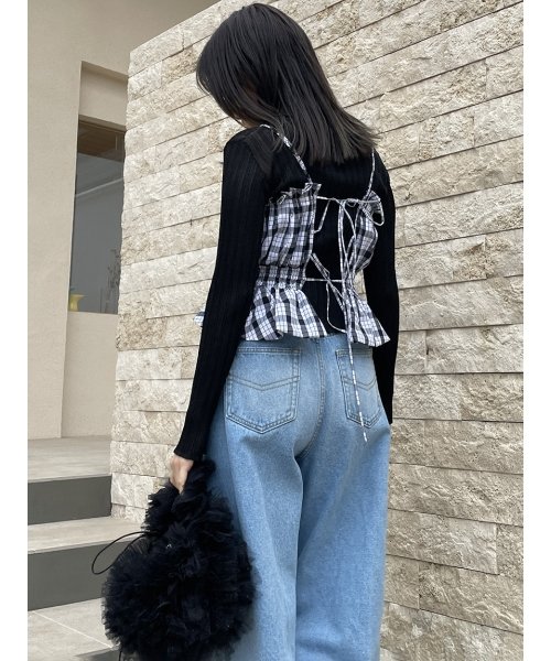 Sustainableビスチェコンビシャツワンピース 予めご了承ください 総丈 バスト 75cm ウエスト