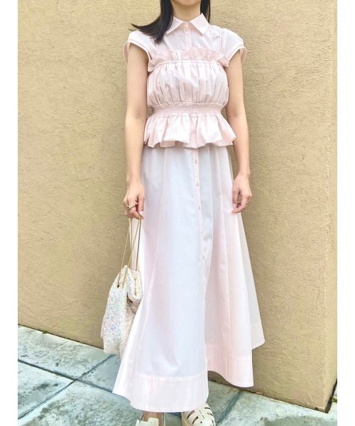 Sustainableビスチェコンビシャツワンピース 予めご了承ください 総丈 バスト 75cm ウエスト