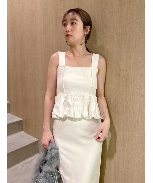 ペプラムビスチェ&Iラインスカートセット 予めご了承ください 総丈 ウエスト ヒップ 裾幅