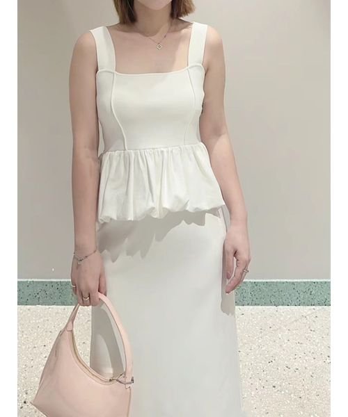 ペプラムビスチェ&Iラインスカートセット 予めご了承ください 総丈 ウエスト ヒップ 裾幅