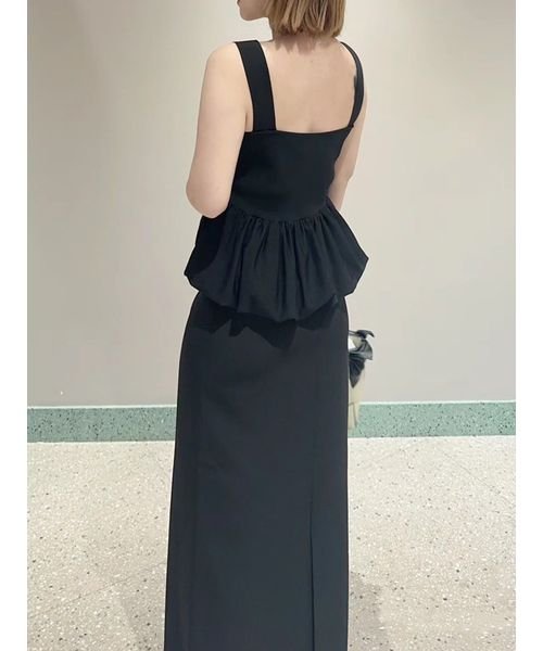 ペプラムビスチェ&Iラインスカートセット 予めご了承ください 総丈 ウエスト ヒップ 裾幅