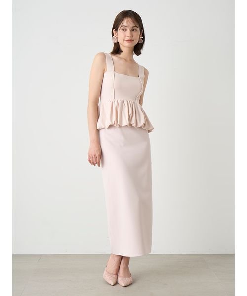 ペプラムビスチェ&Iラインスカートセット 予めご了承ください 総丈 ウエスト ヒップ 裾幅