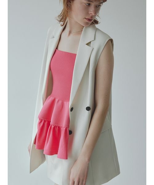 ティアードペプラムベアトップス 予めご了承ください