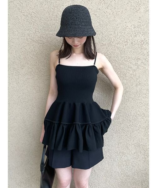 ティアードペプラムベアトップス 予めご了承ください