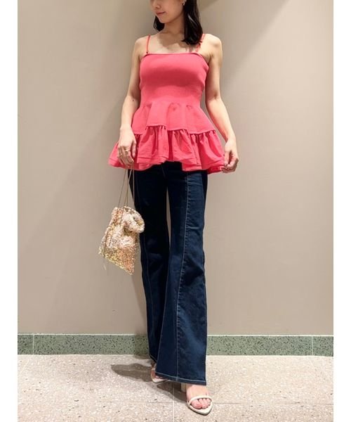 ティアードペプラムベアトップス 予めご了承ください