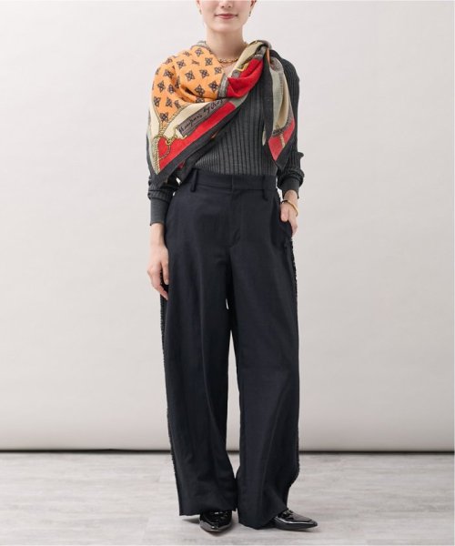 シャークスキンフリンジカーブパンツ ホコモモラ/起毛レースワイドパンツ NA1637316198(12650円)