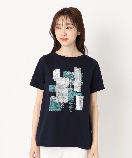 CORDIER(ＣＯＲＤＩＥＲ)/幾何学デザインボートネックTシャツ/img01