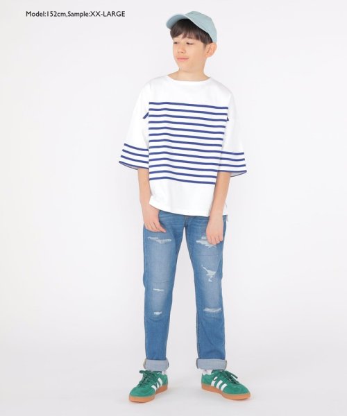 SHIPS KIDS(シップスキッズ)/SHIPS KIDS:100～170cm / パネル ボーダー 半袖 TEE/img39