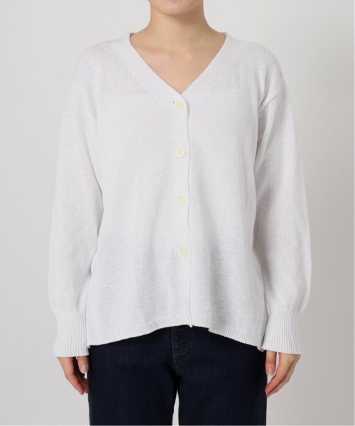 コットンナイロンテープヤーンカーディガン イエロー ベージュ 1/19 2/20 色あせ