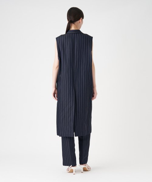 【セットアップ対応商品】ピンストライプロングベスト 