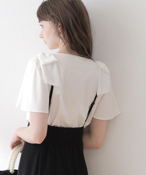 Couture Brooch(クチュールブローチ)/【接触冷感/UV】肩リボンフレアーTシャツ/img56