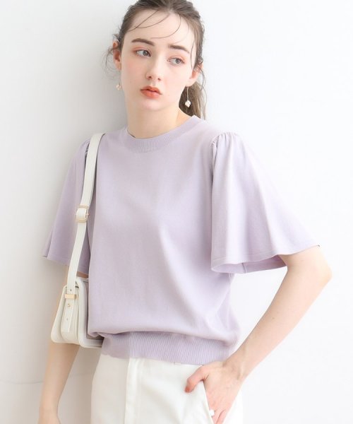 Couture Brooch(クチュールブローチ)/【接触冷感/UV/洗える】バックパール調デザイン 袖フレアニット/img41