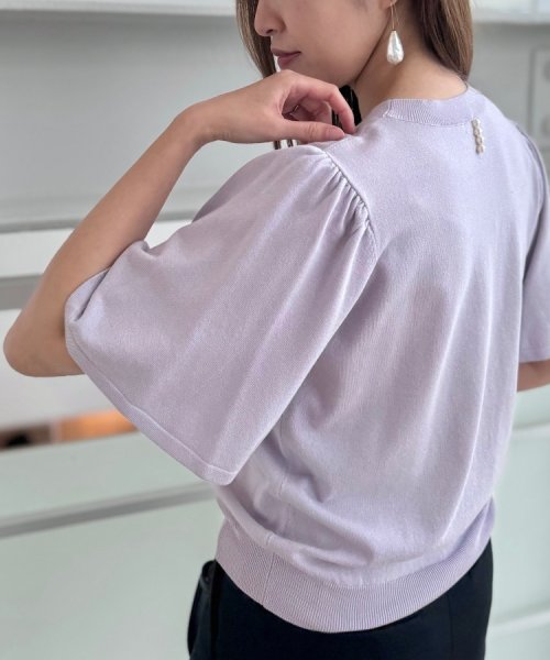 Couture Brooch(クチュールブローチ)/【接触冷感/UV/洗える】バックパール調デザイン 袖フレアニット/img48