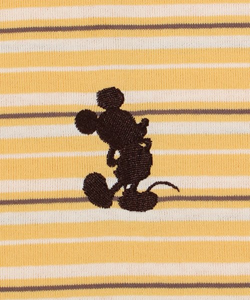DISNEY(DISNEY)/【DISNEY/ディズニー】天竺Mickey Mouseワンポイント刺繍 先染めボーダー半袖BIG Tシャツ/img08