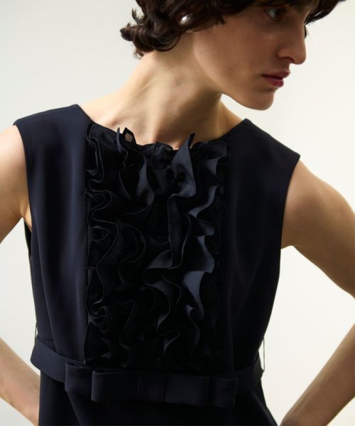 シアーラッフルロングドレス 