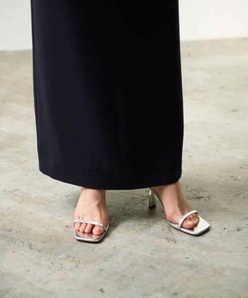 シアーラッフルロングドレス 