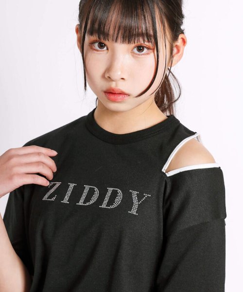ZIDDY(ジディー)/ロゴラインストーン肩明きTシャツ(130~160cm)/img04