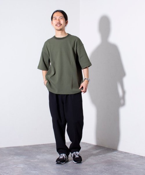 GLOSTER(GLOSTER)/【GLOSTER/グロスター】配色ステッチ ポリエステルワッフルTシャツ/img11