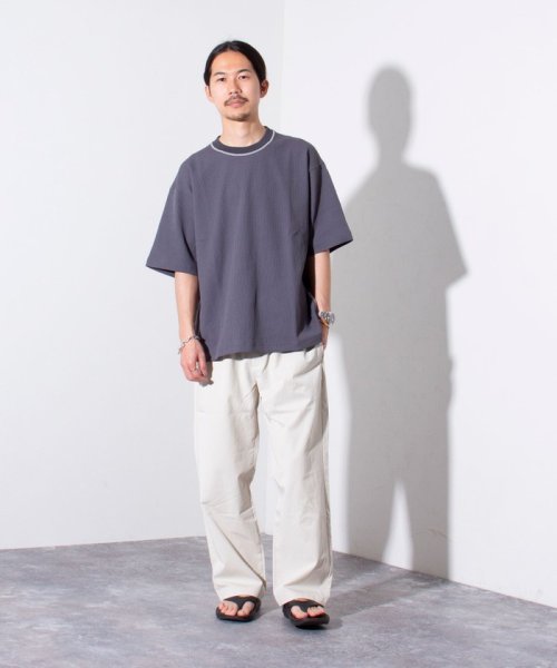 GLOSTER(GLOSTER)/【GLOSTER/グロスター】配色ステッチ ポリエステルワッフルTシャツ/img21