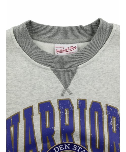 Mitchell & Ness(ミッチェルアンドネス)/ウォーリアーズ プレミアム フリースクルー ヴィンテージロゴ NBA PREMIUM FLEECE CREW VINTAGE LOGO WARRIORS/img02