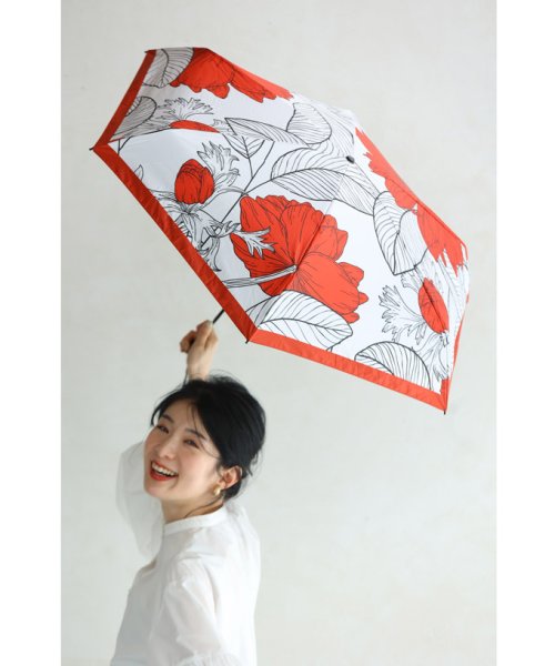 CAWAII(カワイイ)/晴雨兼用。紅い花咲く折り畳み傘/img06