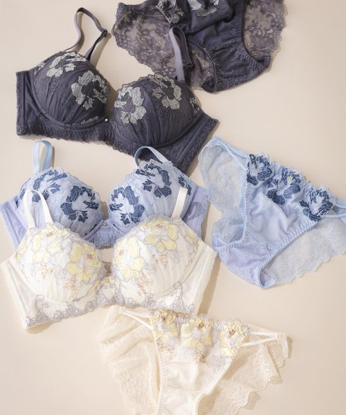 fran de lingerie(フランデランジェリー)/プリント×刺繍のいいとこどりデザイン穿きやすいノーマルショーツ 「スタイルアップワイヤレスフローラ ショーツ」 ショーツ/img01