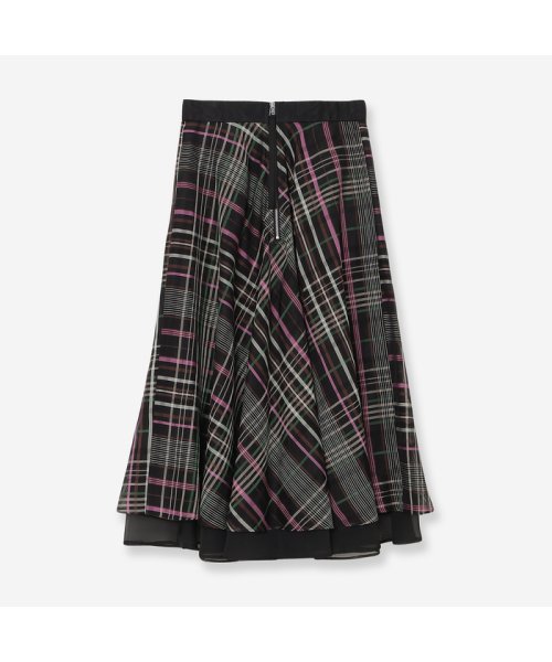 シアーチェックボリュームスカート 