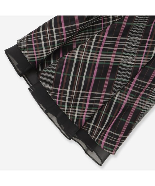 シアーチェックボリュームスカート 