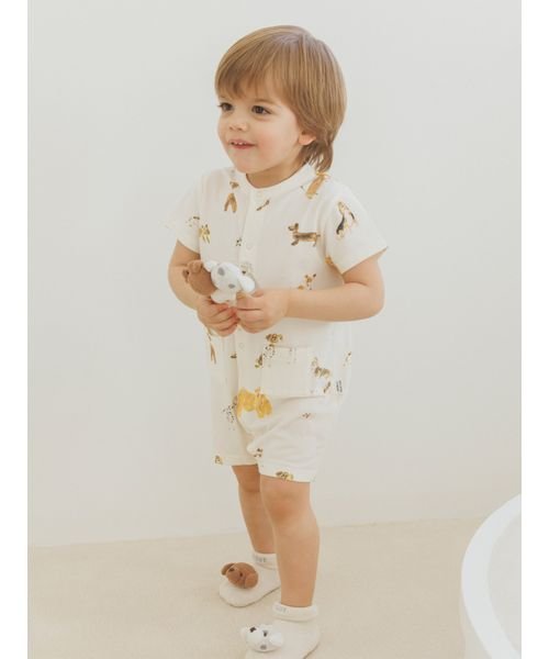 gelato pique Kids＆Baby(gelato pique Kids＆Baby)/【ヒラノトシユキ】【BABY】DOG柄ロンパース/img01