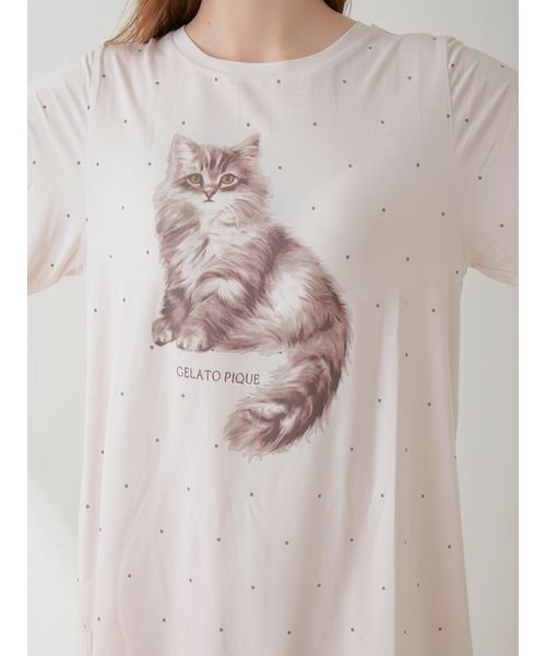 gelato pique(gelato pique)/CATドット柄ワンポイントTシャツ/img17