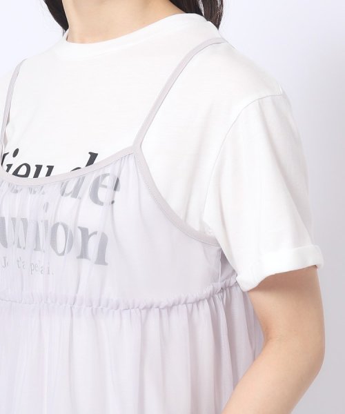 SHOO・LA・RUE Cutie Blonde(シューラルー　キューティーブロンド)/【2点セット】チュールキャミソール+ロゴTシャツ/img19