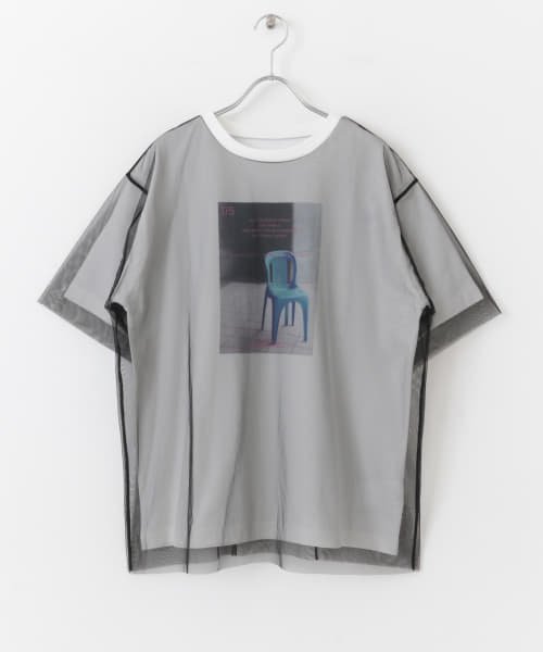 SENSE OF PLACE by URBAN RESEARCH(センスオブプレイス バイ アーバンリサーチ)/チュールレイヤードグラフィックTシャツ/img21